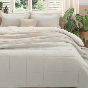 Tagliatella Natural Striped Reversible Quilt