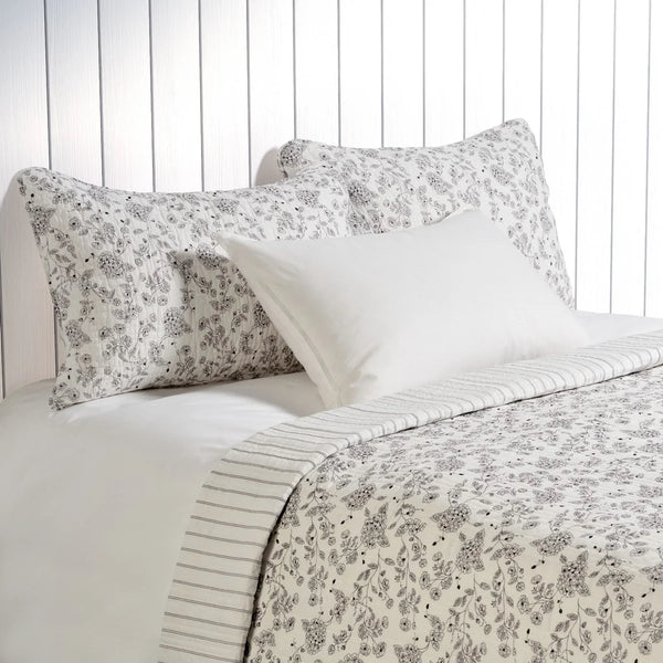 Chocolate Brown Floral Quilt
