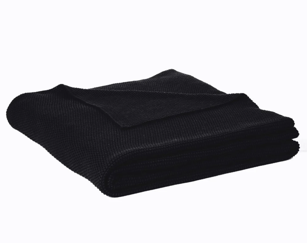 Charly Black Knit Blanket