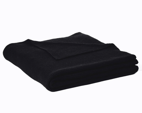 Charly Black Knit Blanket