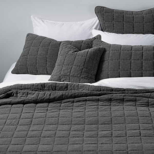 Sweet Charcoal Stitched Quilt