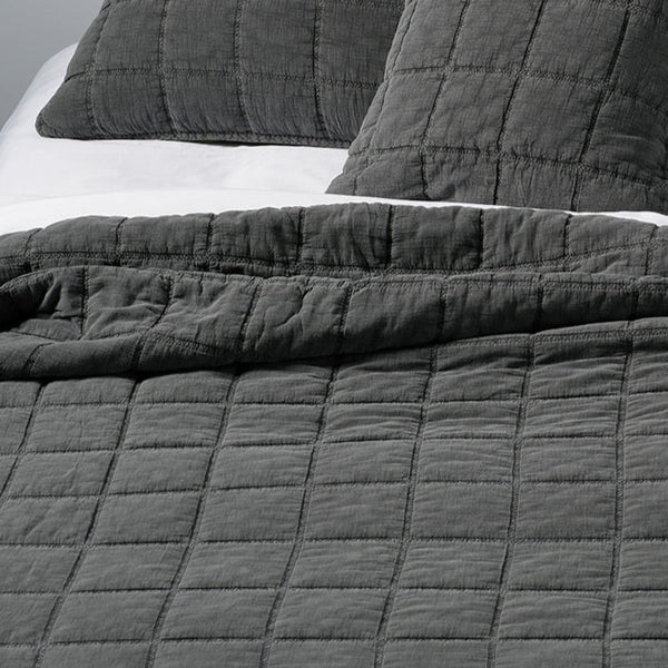 Sweet Charcoal Stitched Quilt