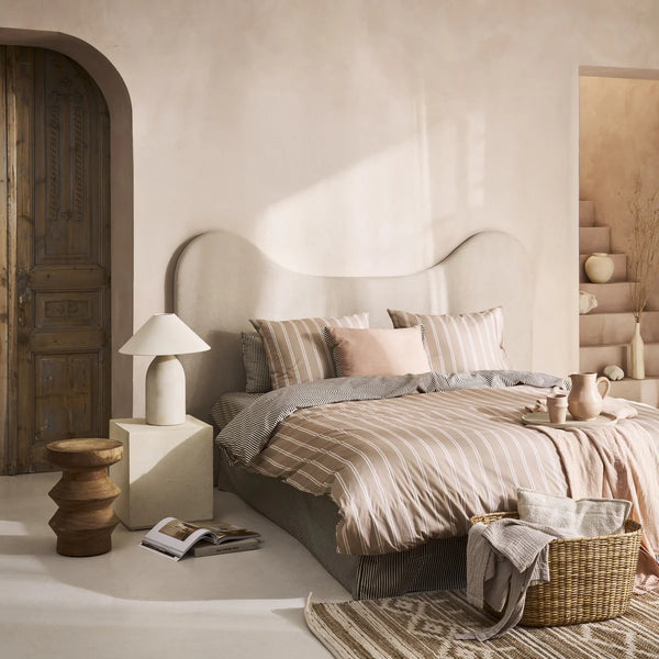 Martini Olive & Natural Striped Duvet Cover