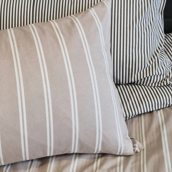 Martini Olive & Natural Striped Duvet Cover