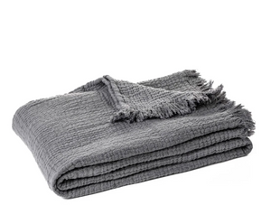 Popeye Charcoal Grey Cotton Muslin Throw